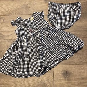 Navy & White Checked Gonzaga Dress 6-12mo